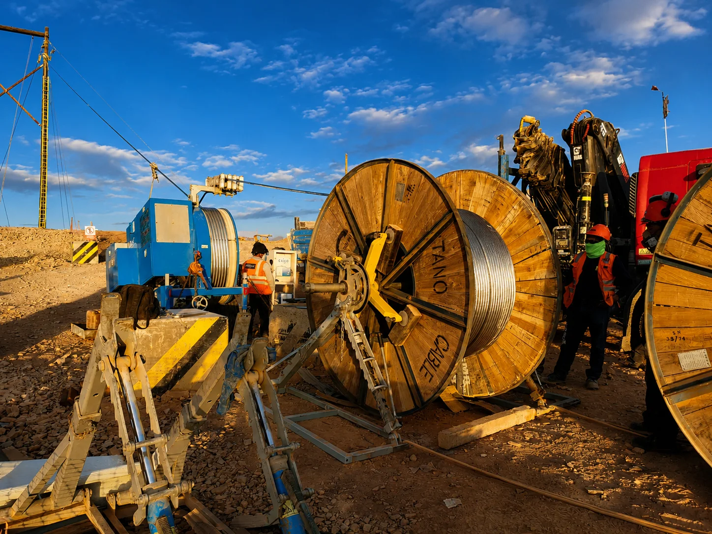 Bobinas y equipos de ESCEM para tendido de conductores eléctricos