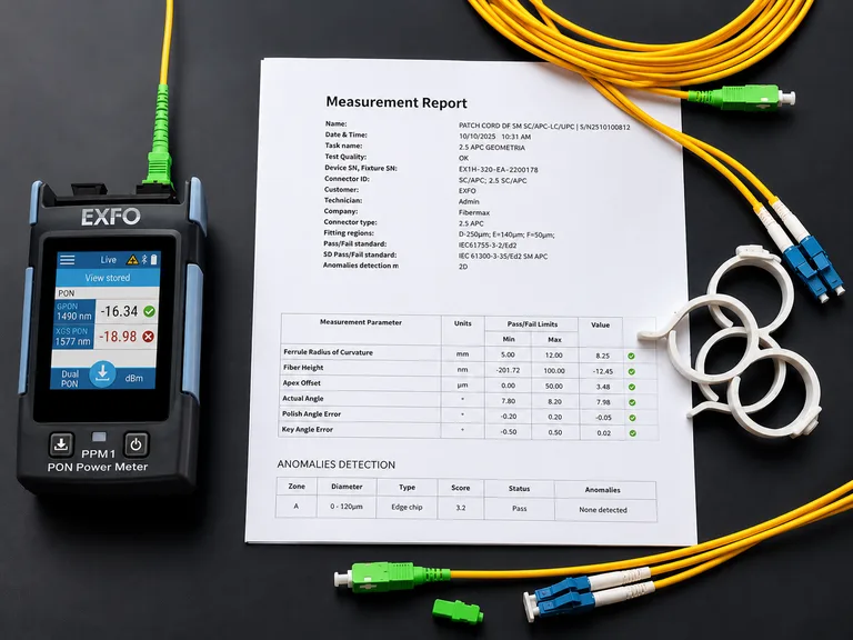 Medición de potencia óptica y verificación técnica de un enlace de fibra óptica